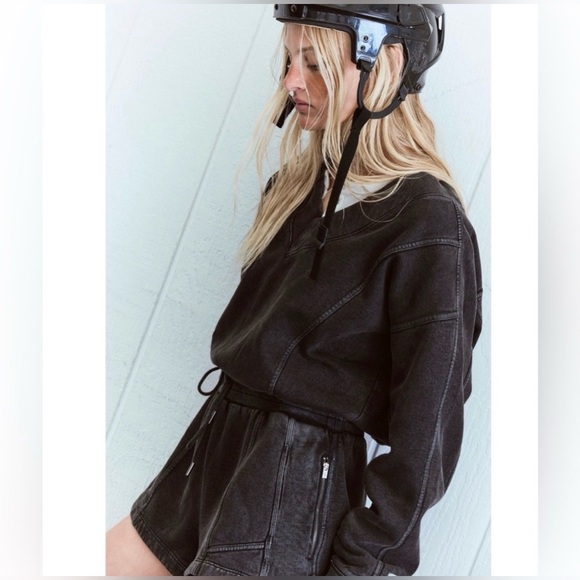 Free People FP Movement NWT Intercept Romper Black Washed Black Small - Picture 6 of 12